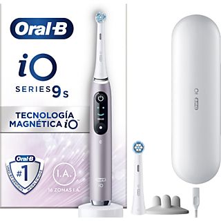 Cepillo eléctrico - Oral-B iO 9S, Seguimiento 3D, Sensor de Presión, Estuche de Carga, Diseñado Por Braun, Rosa