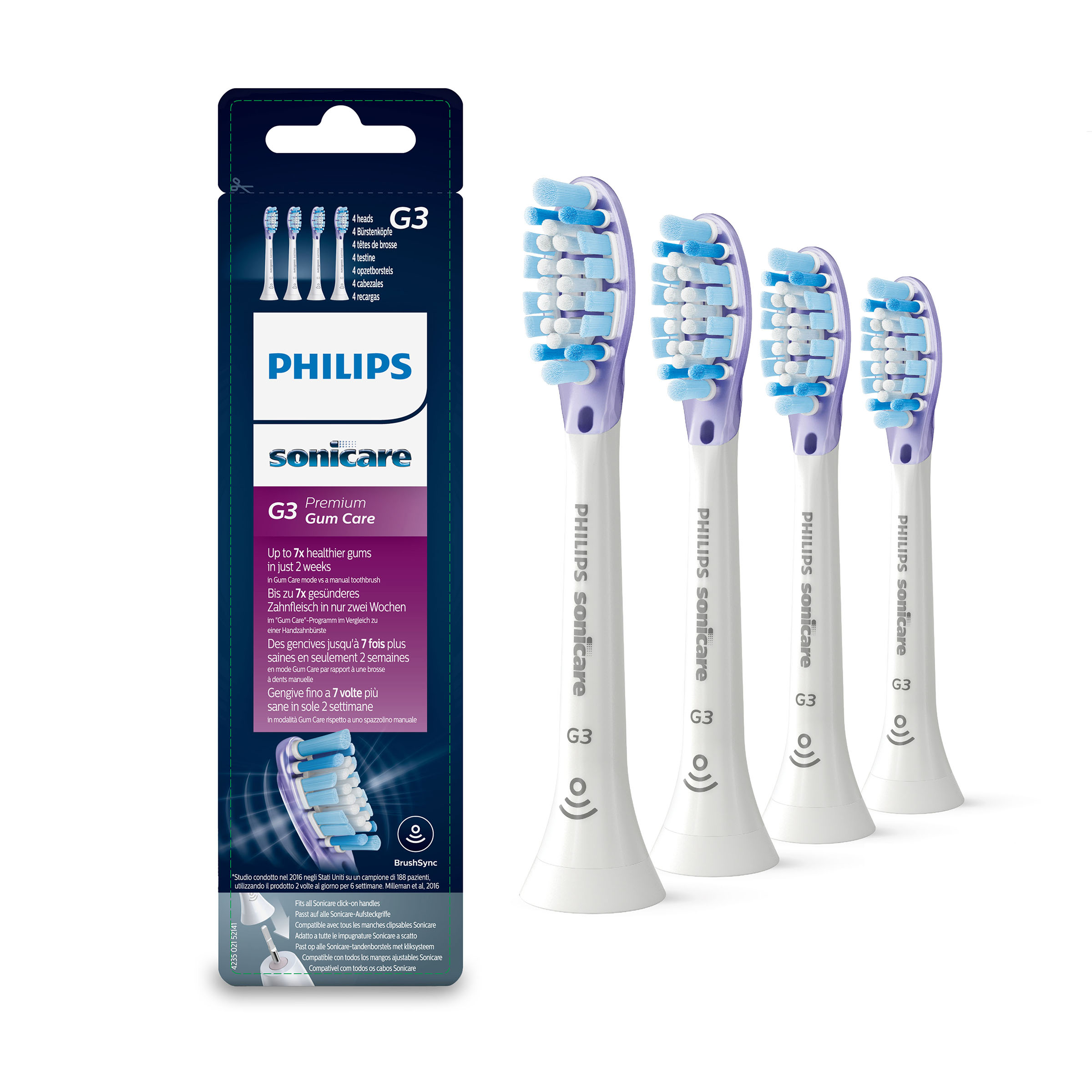 Opakowanie końcówek do szczoteczki Philips Sonicare G3 Premium Gum Care.