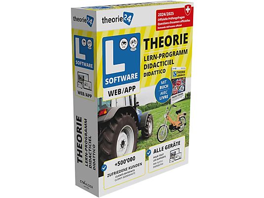 «theorie24» Web/App incl. libro di teoria per l’esame di teoria cat. F/G, M 2024/25 - PC/MAC - Italienisch, Englisch