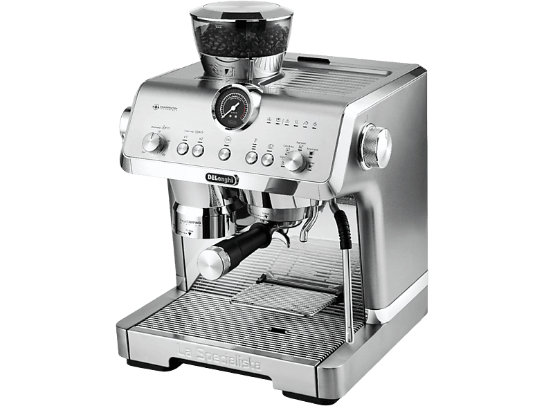 Pistonmachine met geïntegreerde bonenmaler voor versgemalen koffie bij elke bereiding