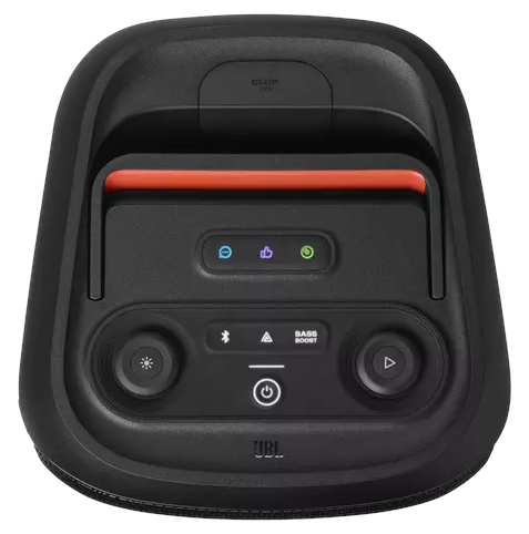 Widok z góry na czarny głośnik Bluetooth JBL.