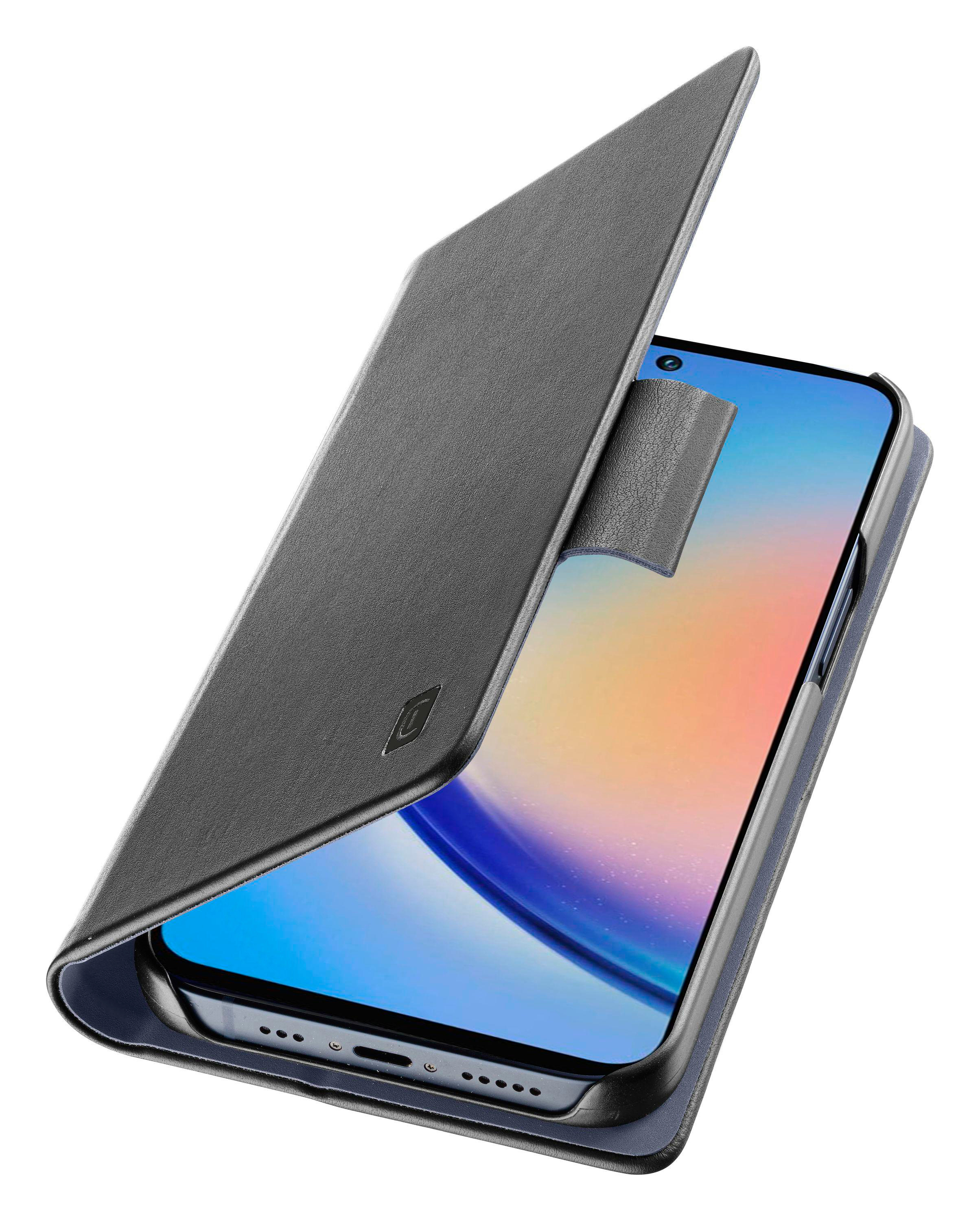 Schwarzes Handycase mit einem Telefon darin. Das Case ist offen, zeigt den Bildschirm.