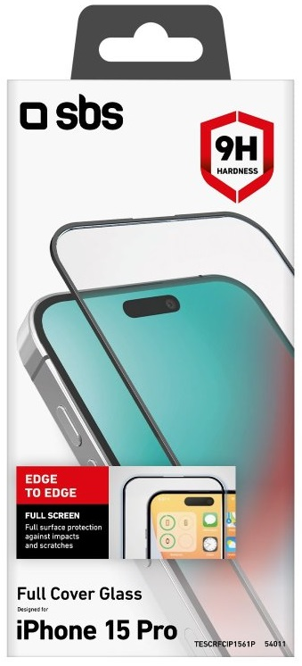 Szkło ochronne SBS Full Cover Glass do Apple iPhone 15 Pro