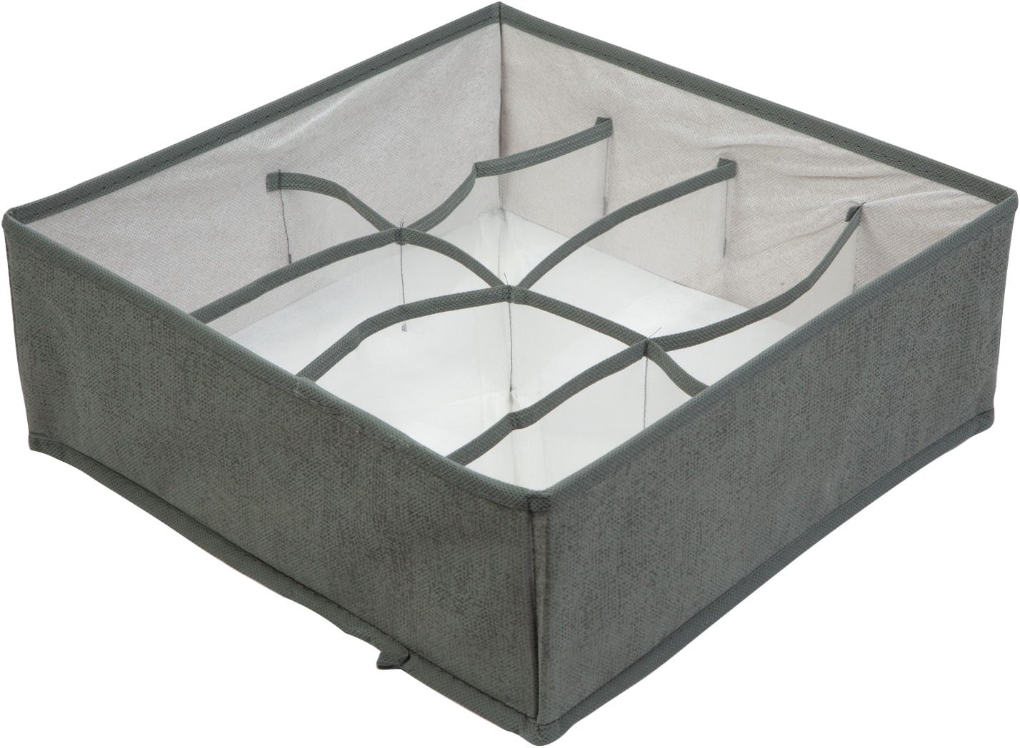 BEWELLO Szövet tárolódoboz, 32 x 12 cm, 8 zseb, szürke (BW2078)
