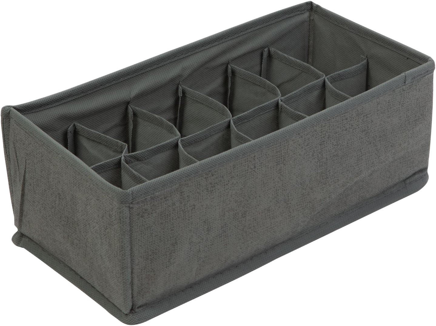 BEWELLO Szövet tárolódoboz, 32 x 16 11 cm, 12 zseb, szürke (BW2079)