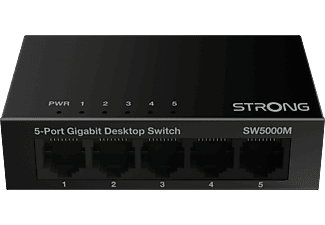 STRONG 5 portos asztali Gigabit Switch, fém ház, fekete (SW5000M)