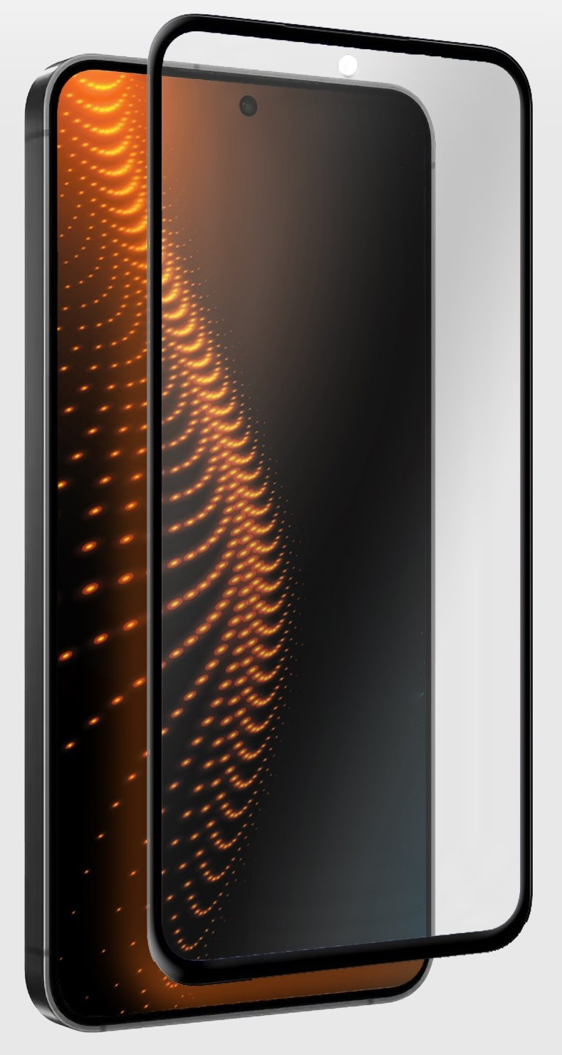 Smartfon z osłoną ekranu umieszczoną na wyświetlaczu.