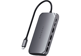 SATECHI USB Type-C Multimedia Adapter M1, 2x4K HDMI 60Hz+30Hz, 2xUSB-C, 2xUSB-A 3.0, szürke (ST-UCM1HM)
