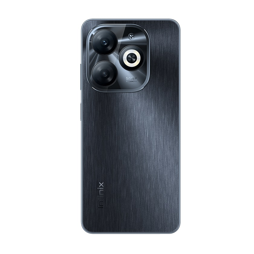 50MP kamerası olan koyu gri bir telefonun arkası.