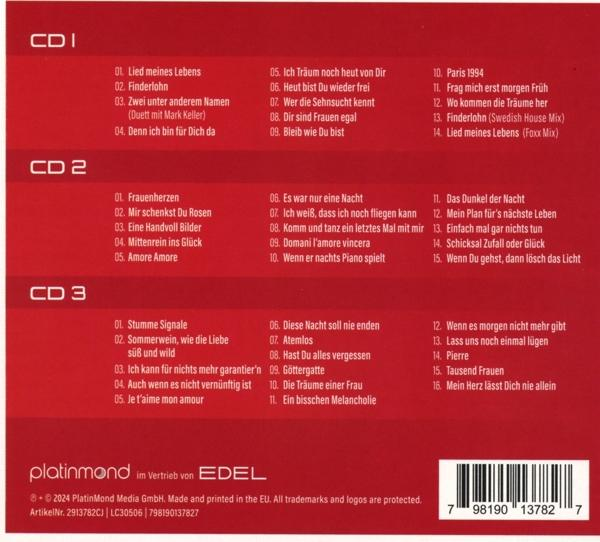 CD-Hülle mit drei CDs. Das Artwork enthält Titellisten und Copyright-Informationen.