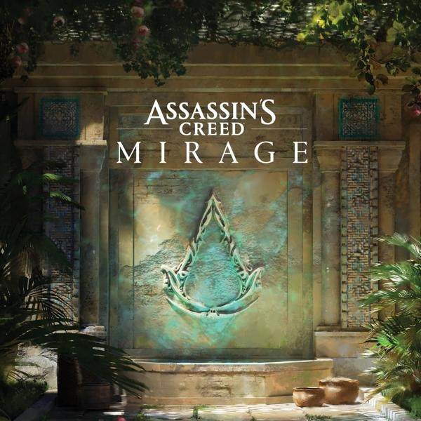 Assassin's Creed Mirage Spiel-Cover. Das Logo ist auf einer Steinmauer zentriert.