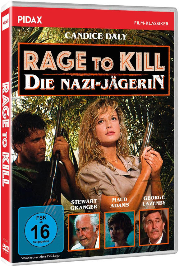 DVD-Cover eines Films mit einer Frau, die eine Waffe hält, und zwei Männern im Hintergrund.