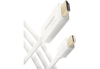 AXAGON Mini DisplayPort v1.2 - HDMI v1.4 összekötő kábel, 1,8 m kábel, fehér (RVDM-HI14C2W)