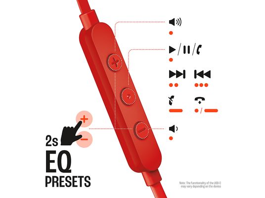 JBL Tune 305C - Écouteurs (intra-auriculaires, rouge)