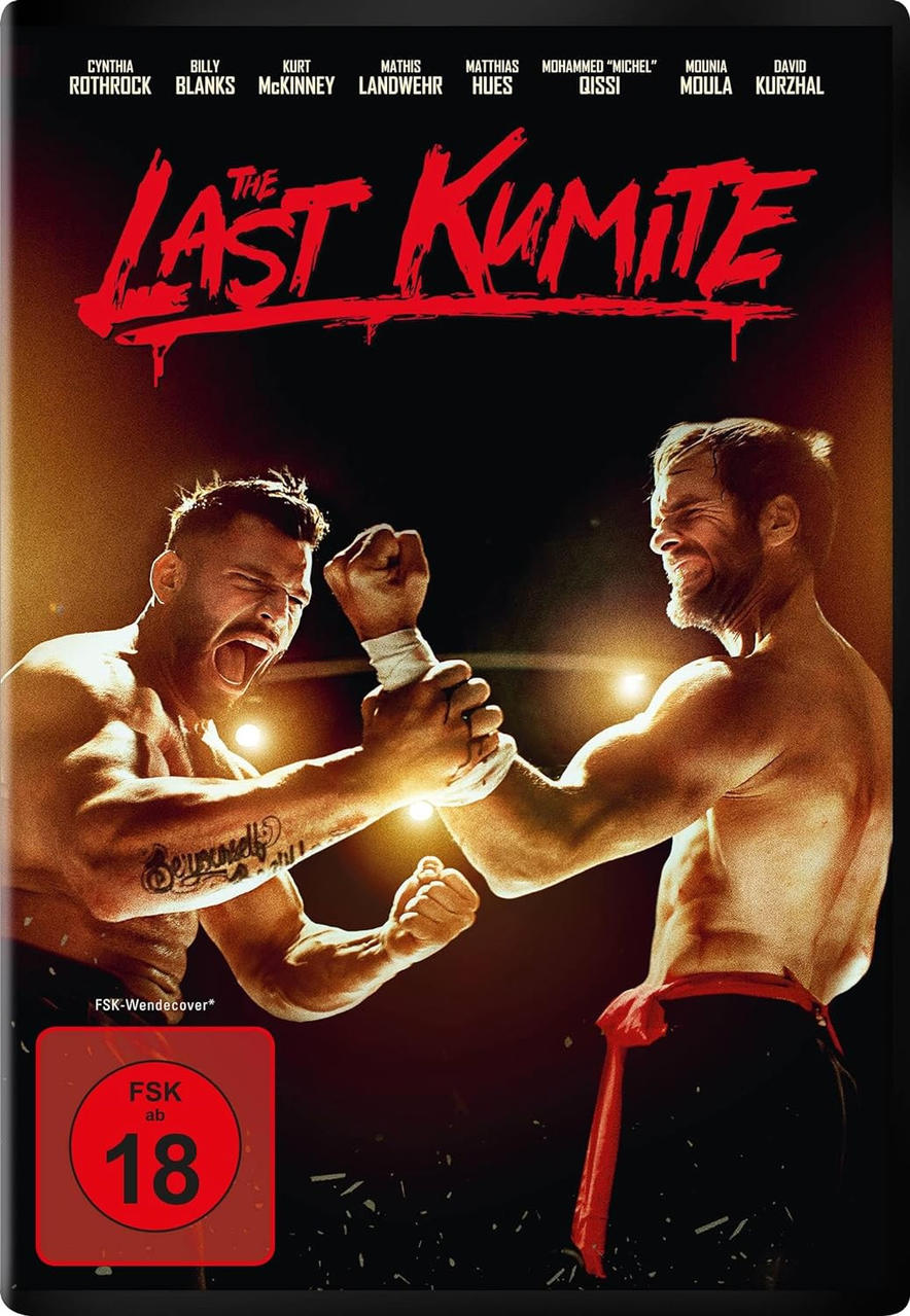 Das Filmcover von 'The Last Kumite' mit zwei Kämpfern ohne Hemd.