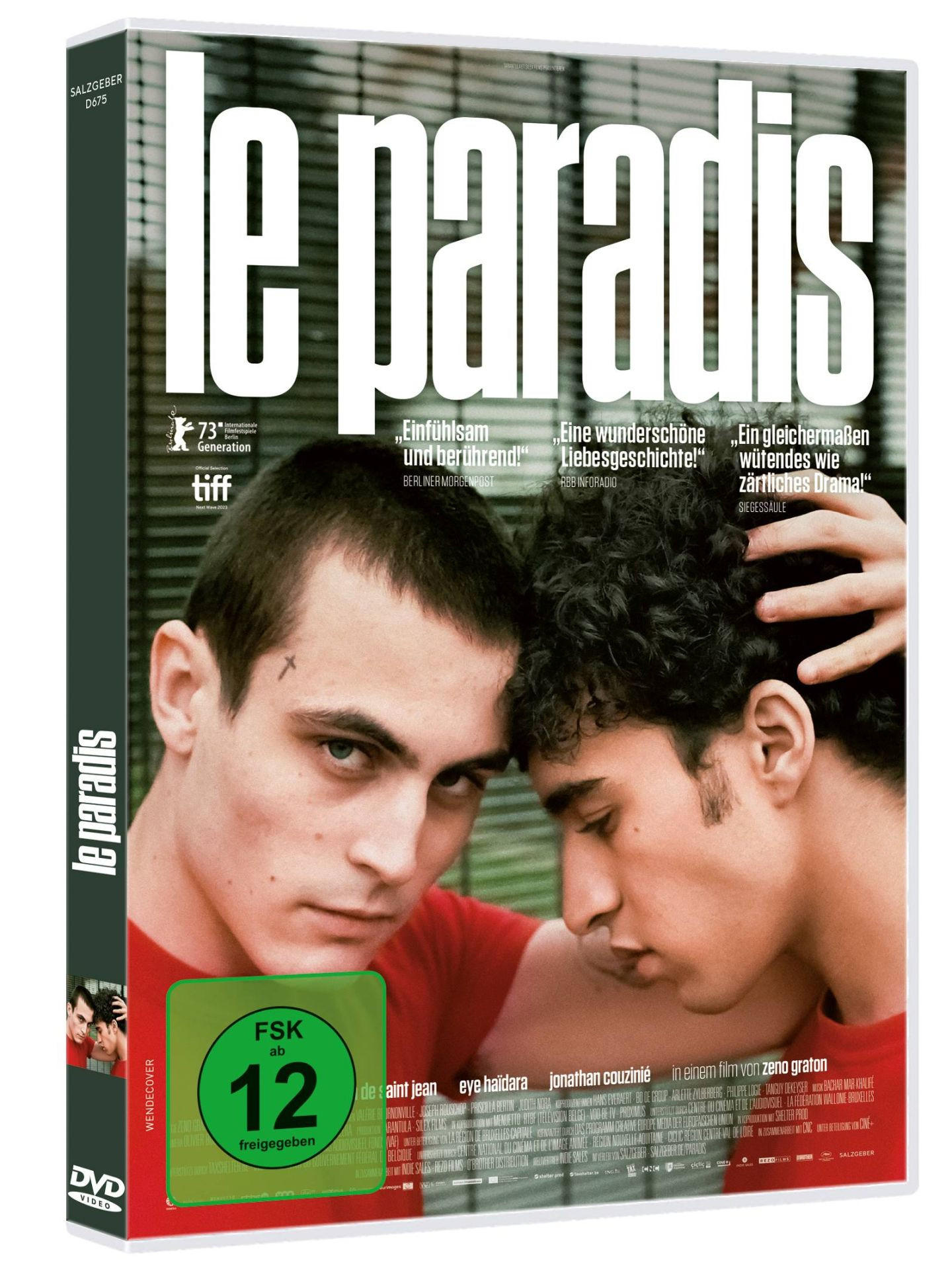 DVD-Cover von 'Le Paradis'. Zwei Männer in roten Hemden schauen nach vorn. Der Titel ist groß und weiß.