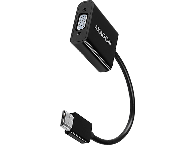 AXAGON HDMI v1.4b - VGA D-Sub 15 adapter, 3,5 mm jack hangkimenet, max. 1920 x 1200, fekete (RVH-VGAN)