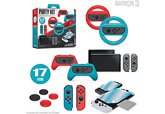 ARMOR3 Nintendo Switch party csomag (üvegfólia + hüvelykujj csúszásgátló + szilikon tokok)