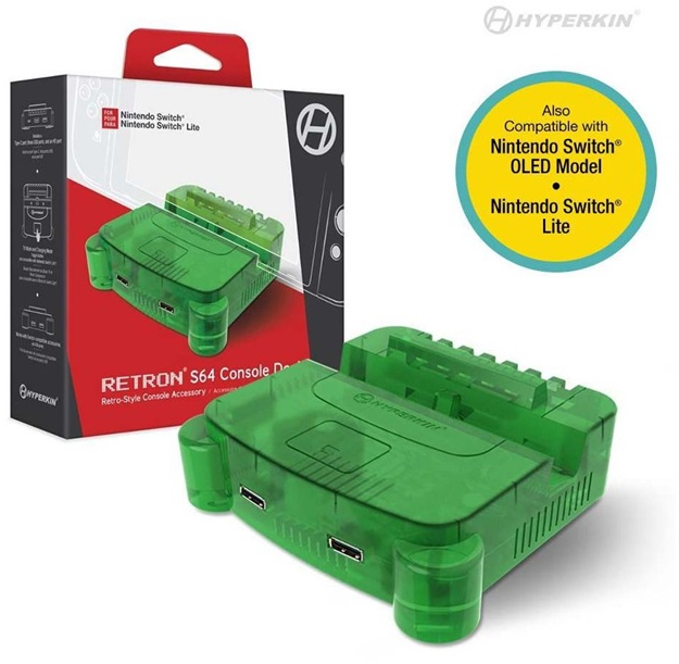 HYPERKIN RetroN S64 Nintendo Switch dokkoló, zöld