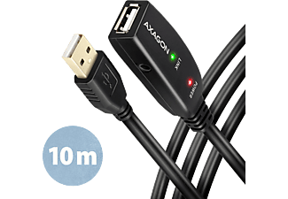 AXAGON Aktív USB2.0 hosszabbító kábel, tápegység nélkül, 10 méter, fekete (ADR-210)