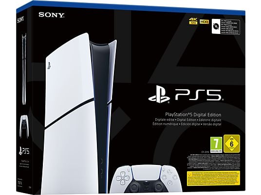 PlayStation 5 Slim - Digital Edition - Spielekonsole - Weiss/Schwarz
