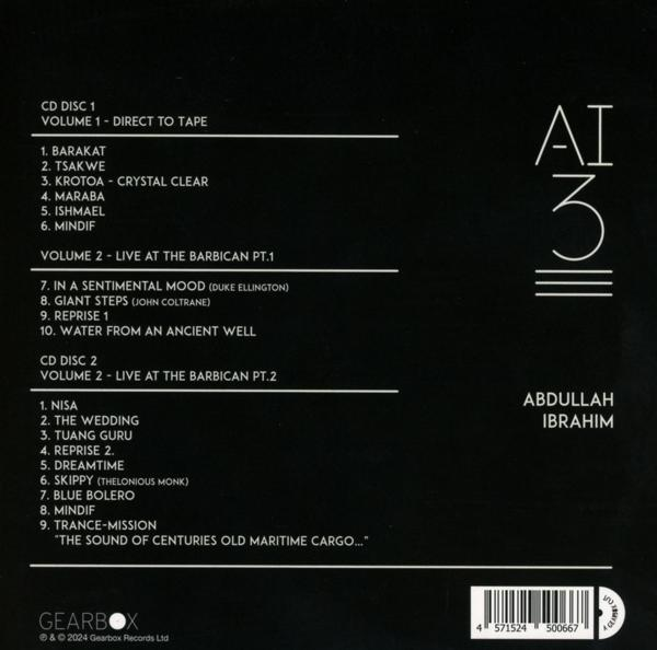 Ein CD-Cover mit Titellisten. Es enthält den Namen des Künstlers und den Albumtitel.