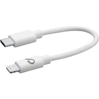 Cable USB - CellularLine, USB 2.0 USB-C ™, USB Apple Lightning, 15 cm, Blanco