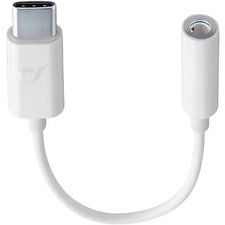 Adaptador - CellularLine MUSICENABLERTYPECW, De USB C a 3.55 audio, 0.15m, Blanco