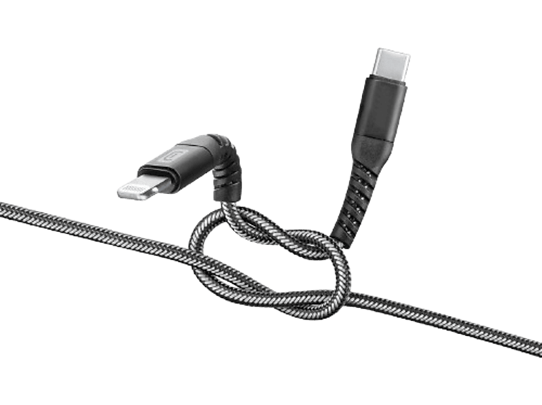 Cable USB - CellularLine TETRACABC2LMFI2MK, De USB-C a Lightning, 2 m, Negro