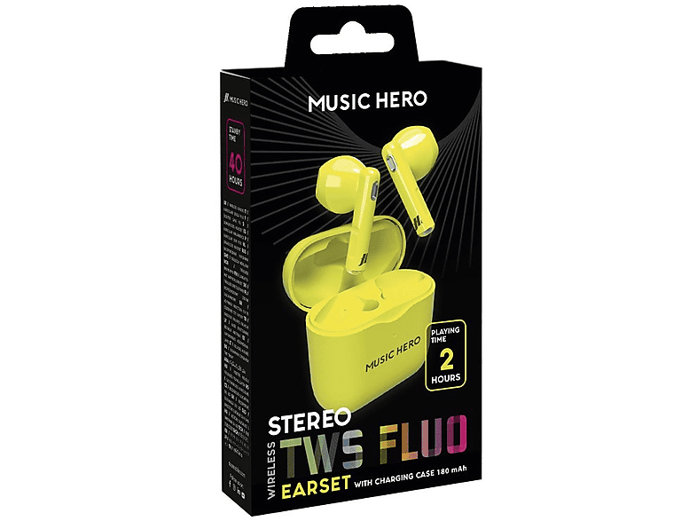 Słuchawki bezprzewodowe SBS Fluo Żółty – zdjęcie 3