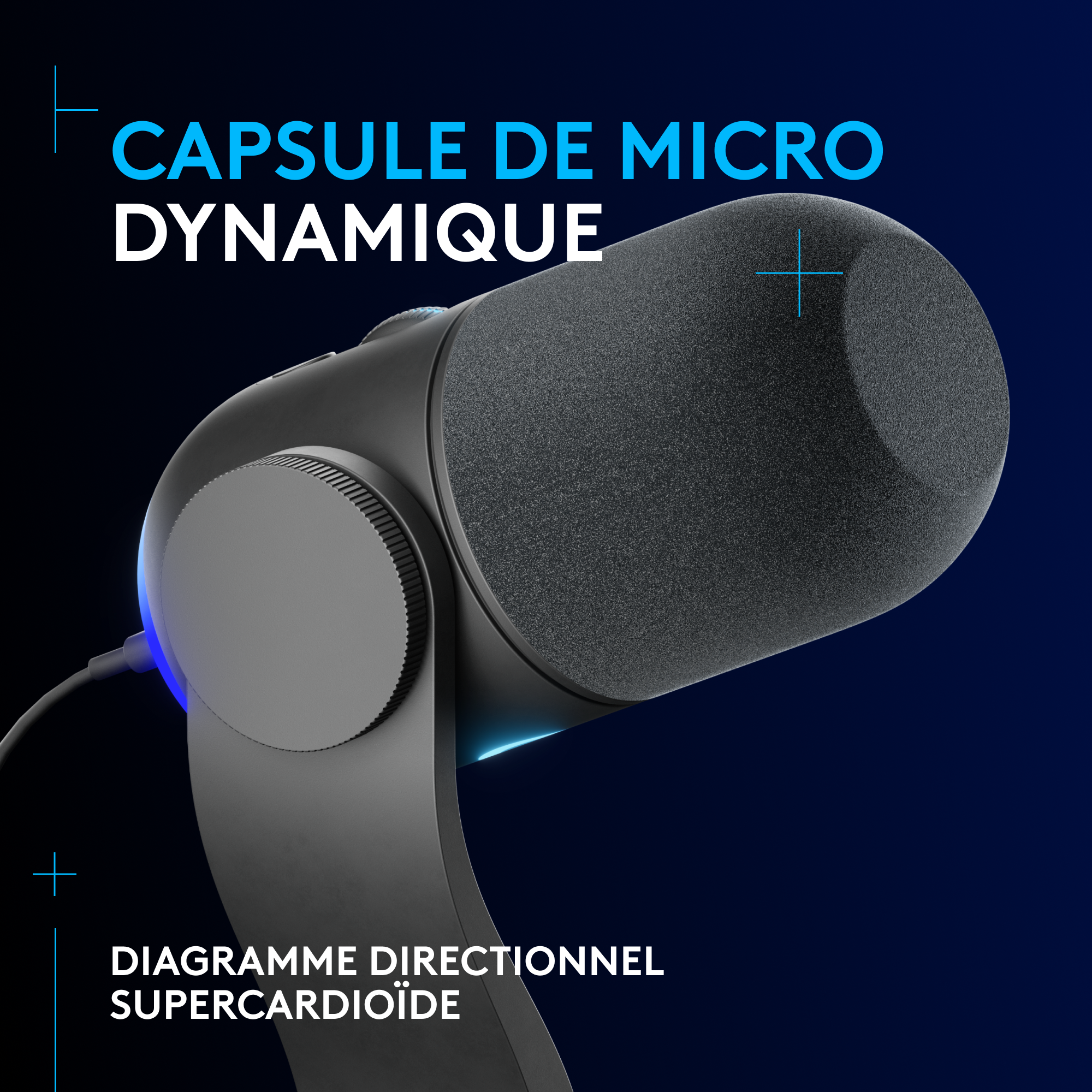 LOGITECH Microphone gamer G Yeti GX Dynamic RGB LIGHTSYNC (988-000569)