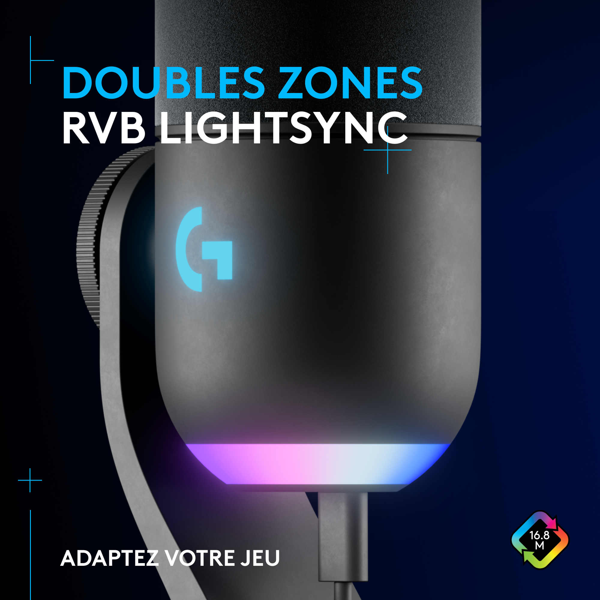 LOGITECH Microphone gamer G Yeti GX Dynamic RGB LIGHTSYNC (988-000569)