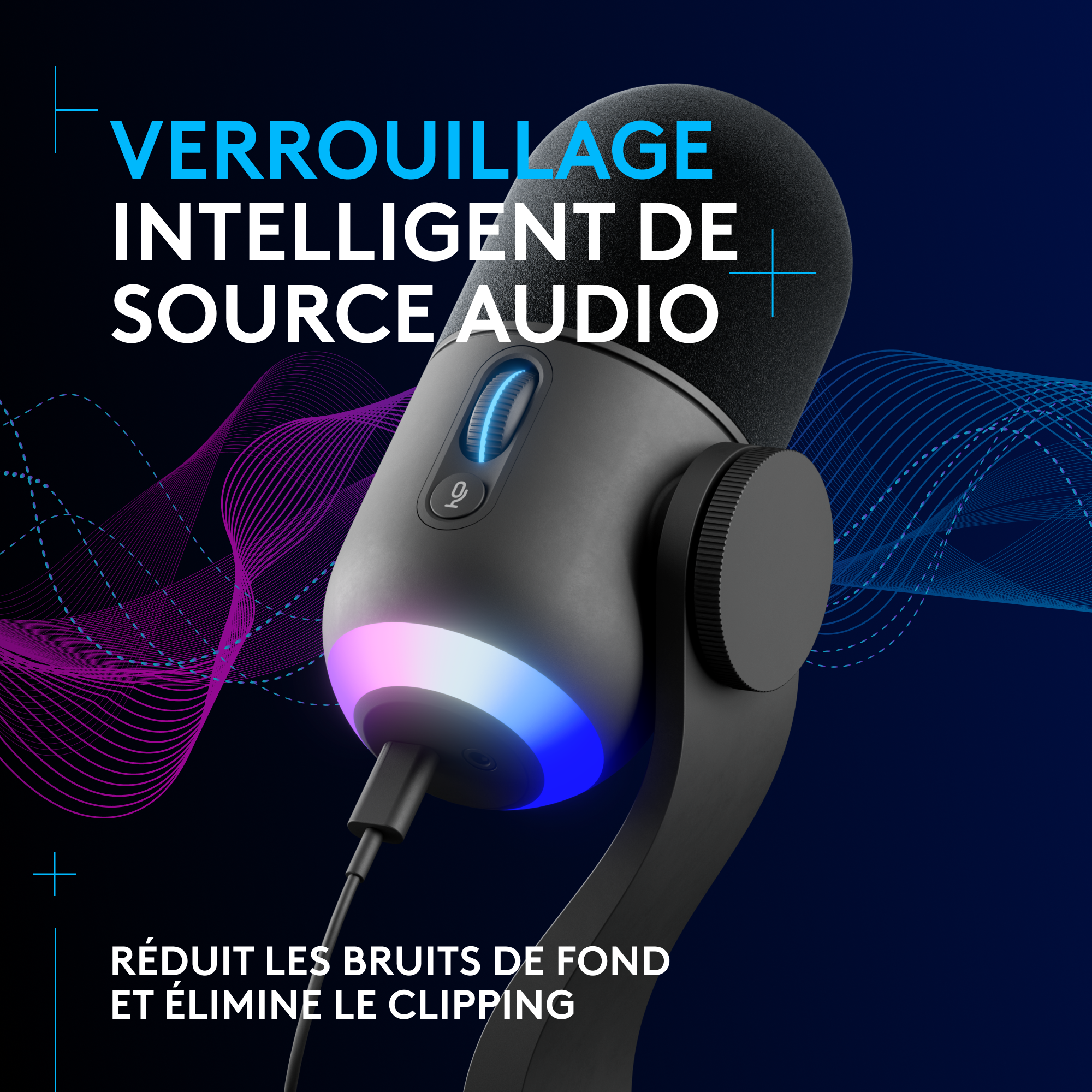 LOGITECH Microphone gamer G Yeti GX Dynamic RGB LIGHTSYNC (988-000569)