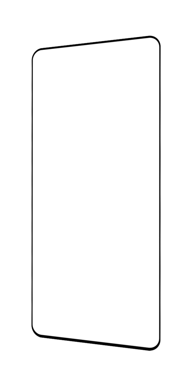 Ein weißer rechteckiger Telefonbildschirm, schwarzer Rand, auf weißem Hintergrund.