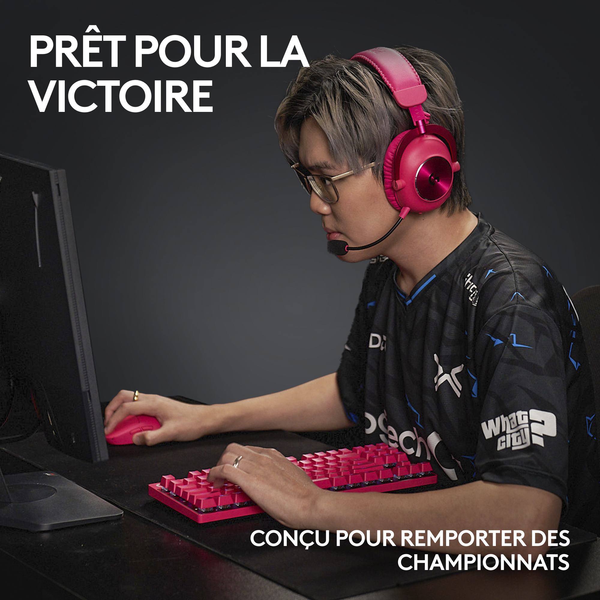LOGITECH Clavier gaming sans fil G PRO X TKL Lightspeed RGB AZERTY Rose (920-012156)