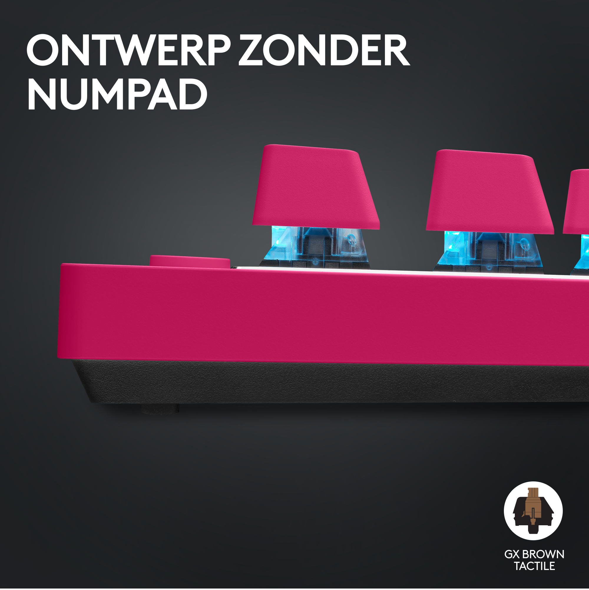 LOGITECH Draadloos gaming toetsenbord G PRO X TKL Lightspeed RGB AZERTY Roze (920-012156)