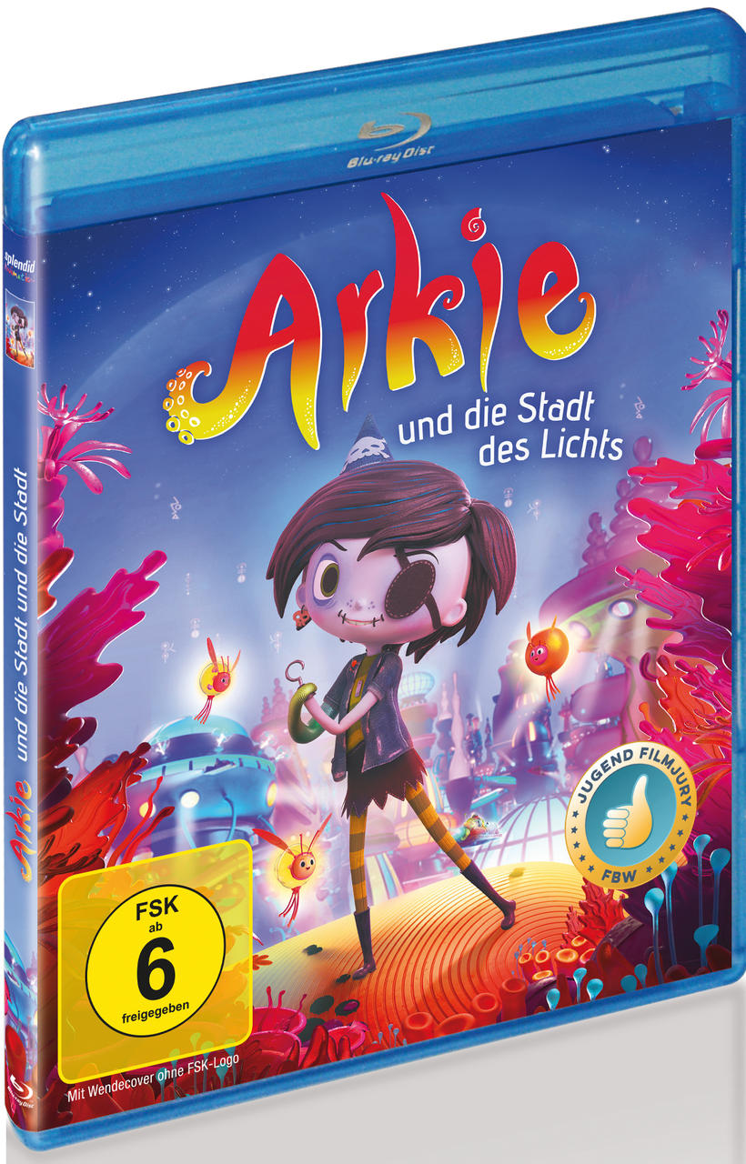 Blaue Blu-ray-Disc-Hülle mit einem Cartoon-Bild auf der Vorderseite.