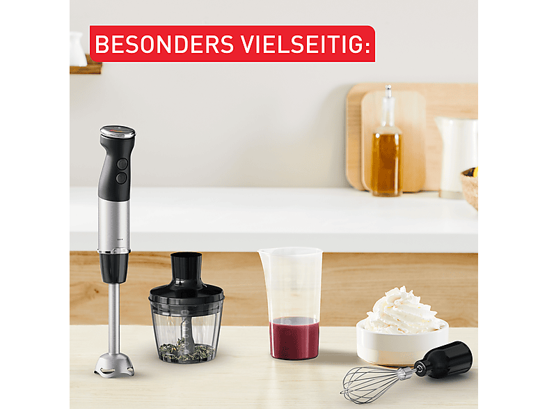 Tefal HB6738 Quickchef+ Stabmixer (Silber, 1000 Watt, 500 + 800 ml) — Foto 4 von 5