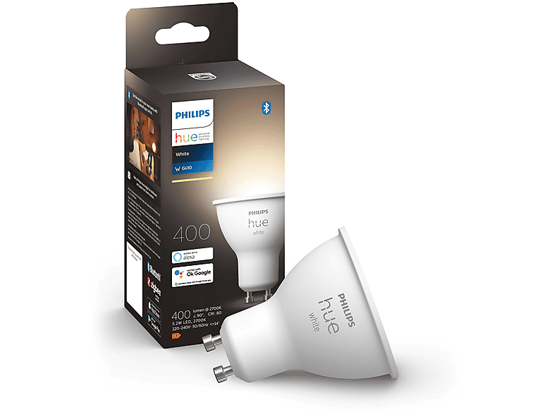 PHILIPS Hue White GU10 Einzelpack LED Lampe Warmweiß