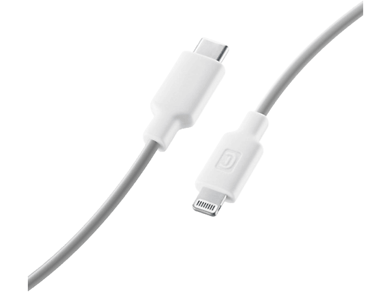 Cable USB - CellularLine Stylecolor, Conector de Lightning a C, 1 m, Gris