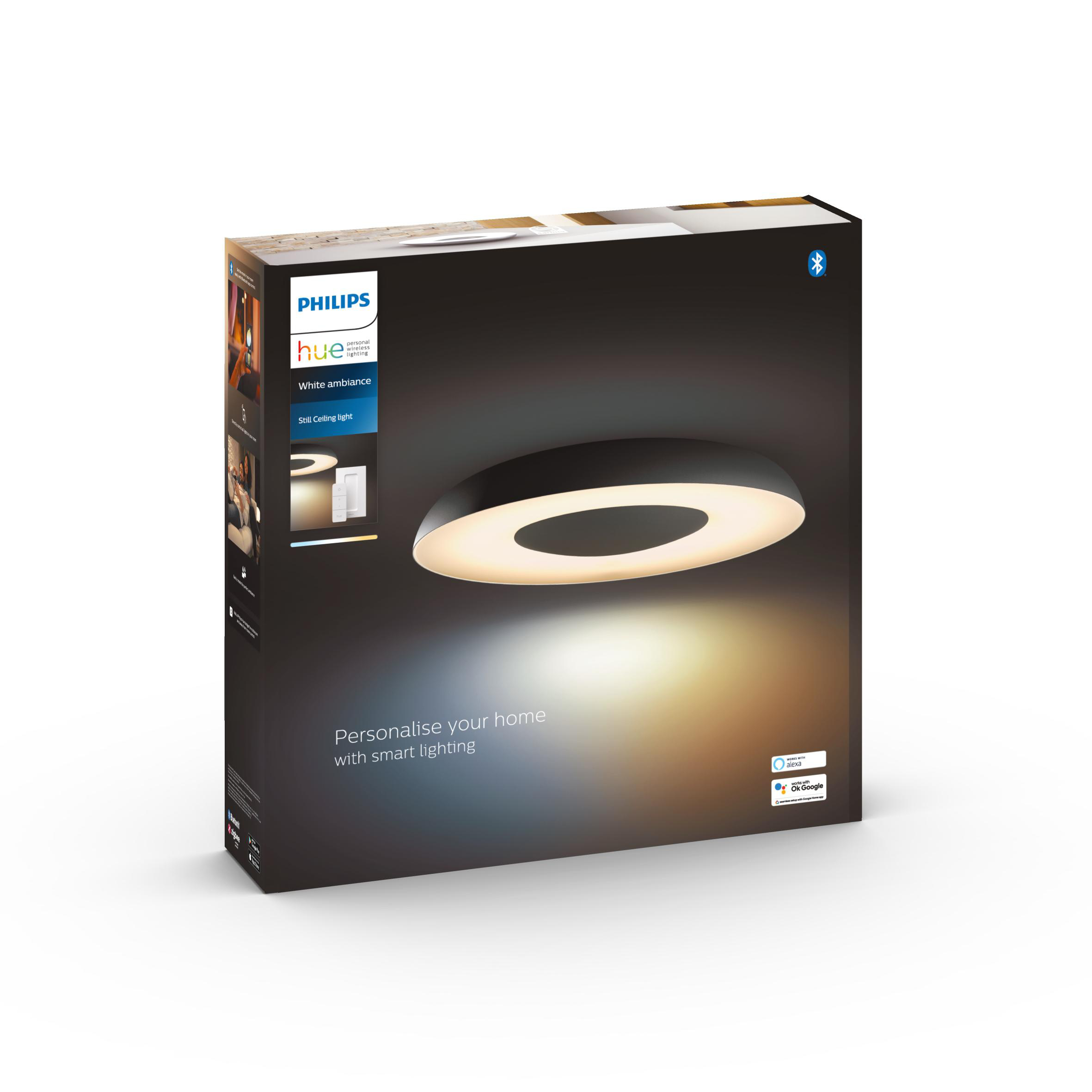 PHILIPS Hue White Amb. Still inkl. Dimmschalter Deckenleuchte Warmweiß