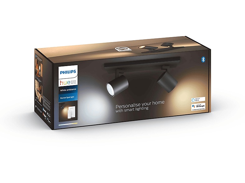 Thumbnail - PHILIPS Hue White Amb. Runner Spot 2 flg. inkl. Dimmschalter Deckenleuchten Warmweiß