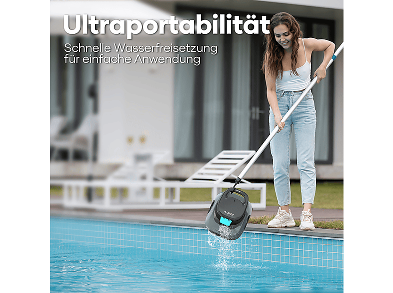 Aiper Scuba SE - EU, Poolroboter, 80m², bis zu 90 Minuten Akkulaufzeit, Automatisches Parken, für alle Poolarten — Foto 3 von 5
