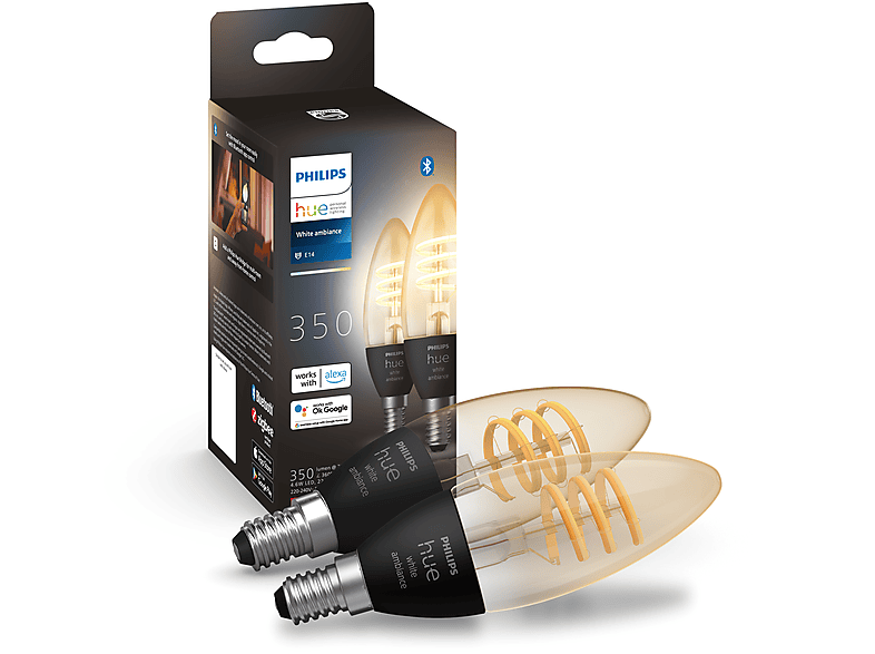 Thumbnail - PHILIPS Hue White Amb. Filament E14 Doppelpack Leuchtmittel 2200-4500