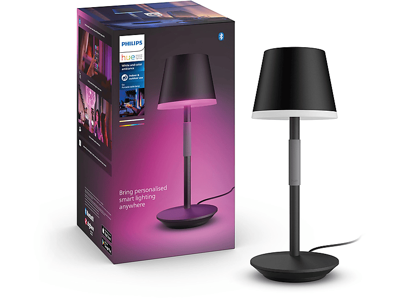 PHILIPS Hue White & Col. Amb. Go Tischleuchte 16 Mio. Farben, 50000 Weißtöne