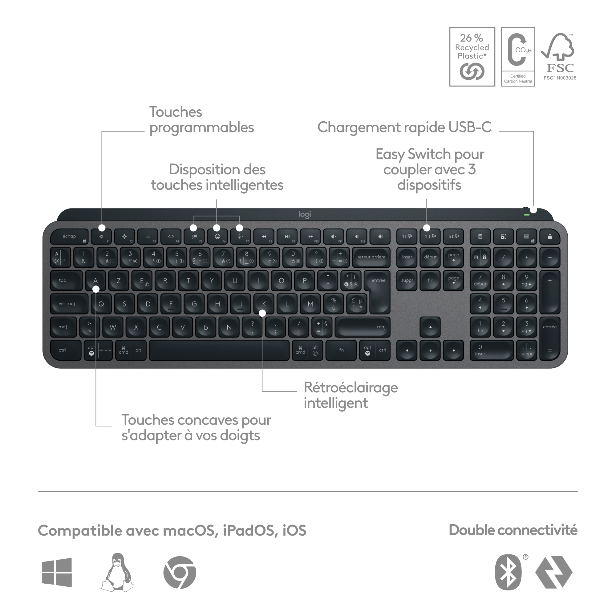 Clavier sans fil Logitech 920-011903 Noir QWERTY