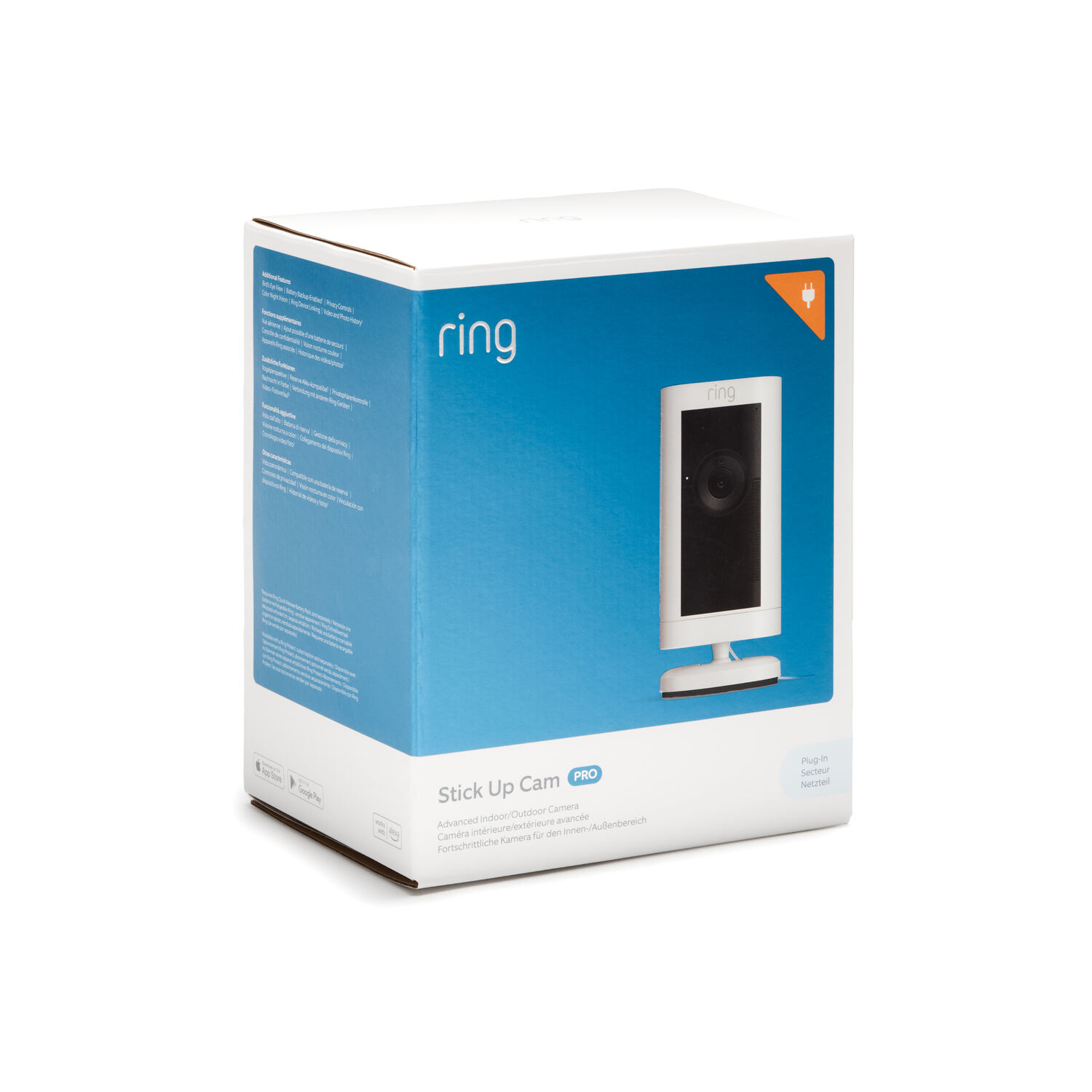 RING Caméra Stick Up Pro Plug-in Blanc (B09CKC5PTJ)