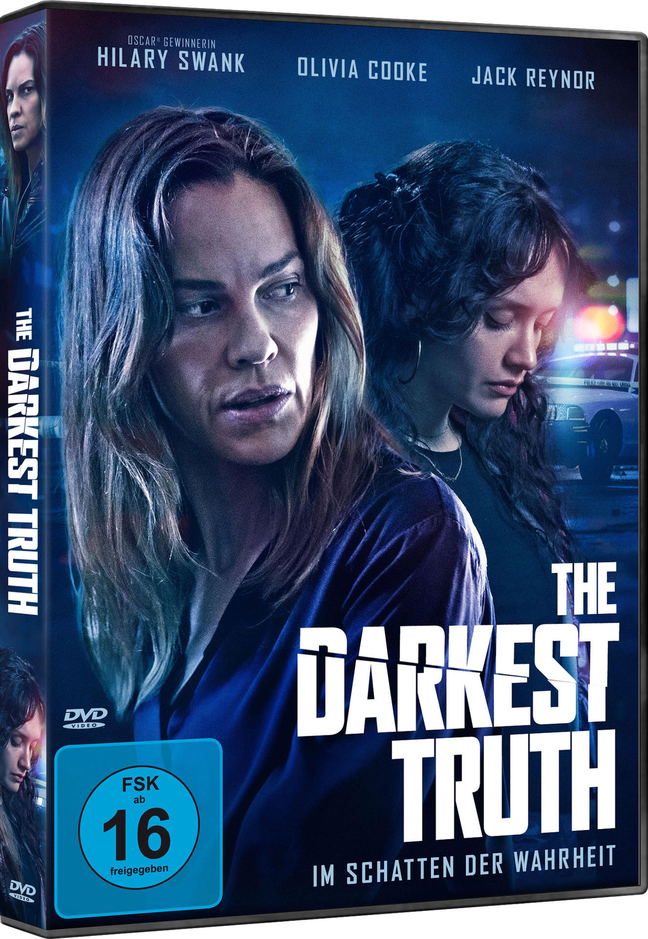 Filmdvd-Cover mit einer besorgten Frau. Titel: The Darkest Truth.