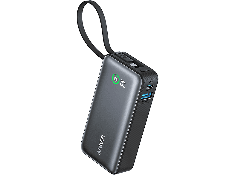 Anker Nano Powerbank, 10.000 mAh, 30W, Built-In USB-C Kabel, Schwarz — Foto 4 von 5