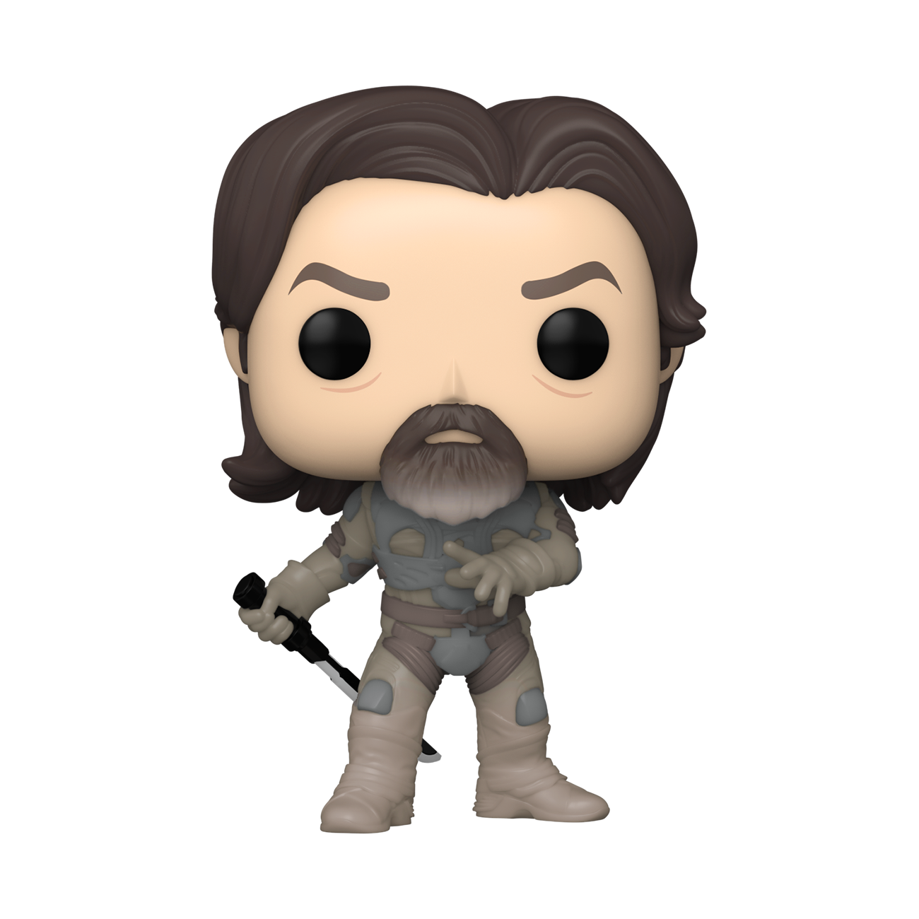 Figurka Funko Pop przedstawiająca mężczyznę z brodą i bronią.